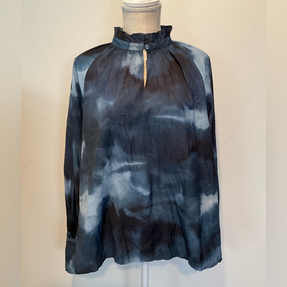 Foil Women's Long Sleeve Stormy Simply Frilling Shirt Top Blouse Size 4 - NWT